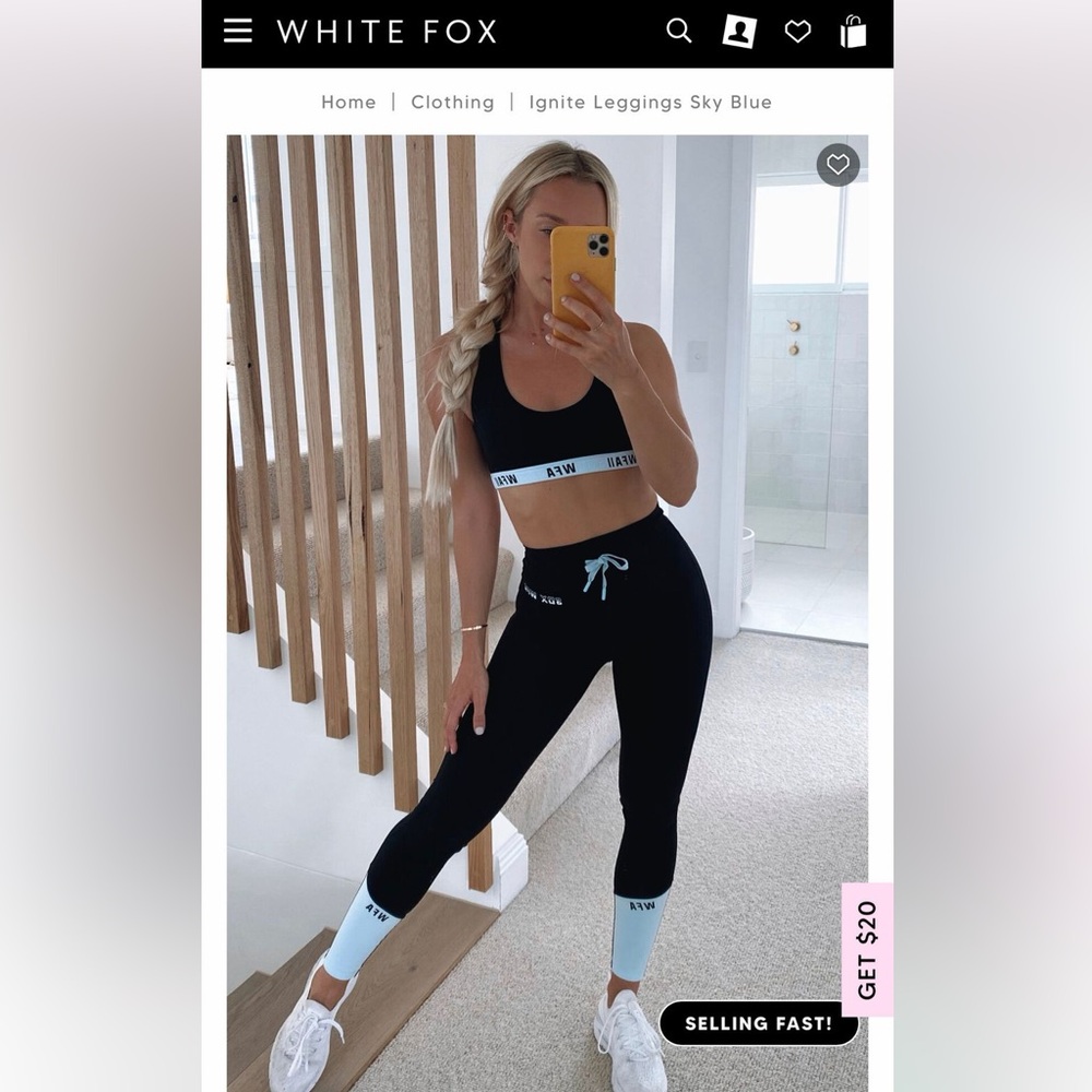 Sarah’s Day X White Fox Boutique Ignite Leggings in Sky Blue color in size XS